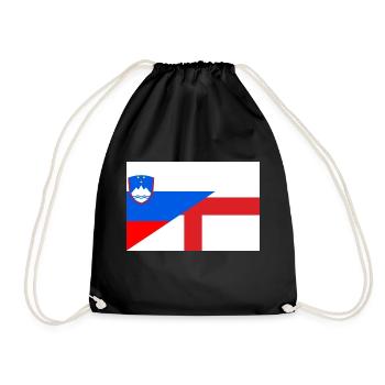 Flag of Serbia England - Drawstring Bag - black - Front