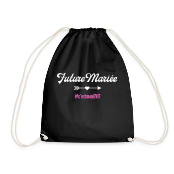 Bride-to-be - passendes T-Shirt - Turnbeutel - Schwarz - Vorne
