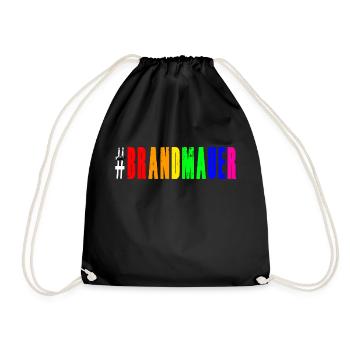Brandmauer Regenbogen Vielfalt - Turnbeutel - Schwarz - Vorne