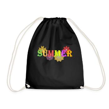 Sommer bringt Farbe - Turnbeutel - Schwarz - Vorne