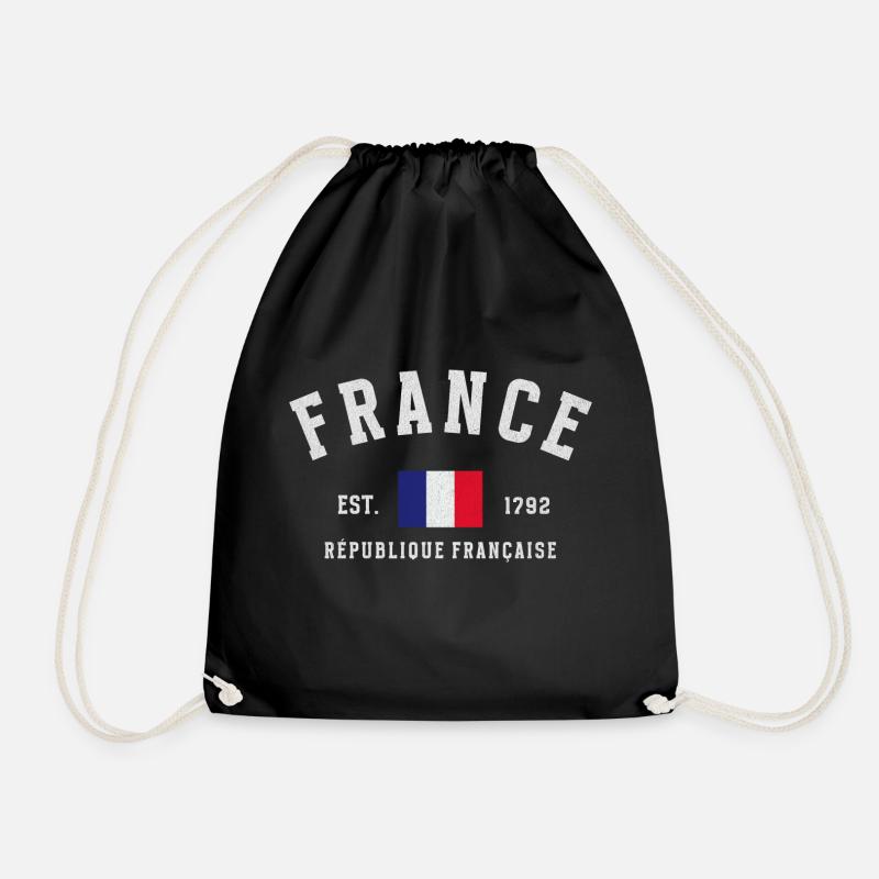 France Est 1792 Vintage - Drawstring Bag - black