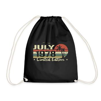 July 46th Anniversary Vintage Born 1978 Vibe - Drawstring Bag - black - Front