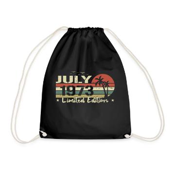 July 51st Anniversary Vintage Born 1973 Vibe - Drawstring Bag - black - Front