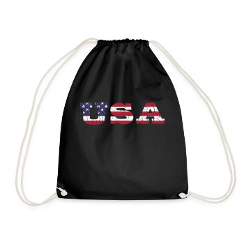 United States in the colors of the American flag flag flag - Drawstring Bag - black - Front