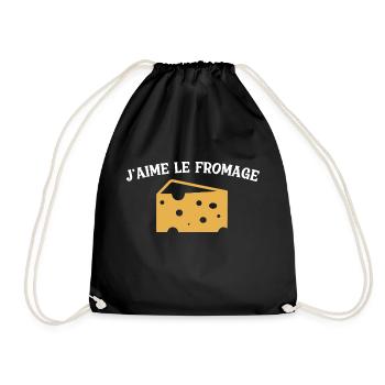 I love cheese - Drawstring Bag - black - Front