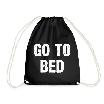 Go To Bed - Drawstring Bag - black - Front