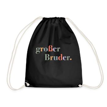 Big Brother – Birth Gift for Boys - Drawstring Bag - black - Front