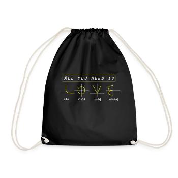 All you need is Love - Mathematics Analysis joke - Drawstring Bag - black - Front