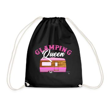 Glamping Queen - Camping Holiday Queen Princess - Drawstring Bag - black - Front