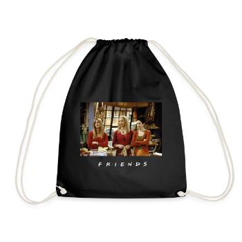 Friends Monica, Rachel, Phoebe Kitchen - Drawstring Bag - black - Front
