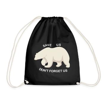 Saving Polar Bears - Drawstring Bag - black - Front