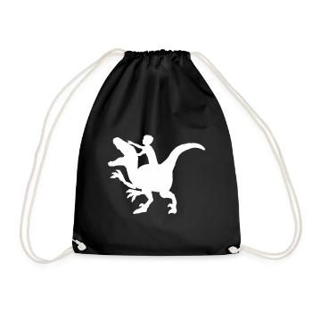 Enfant chevauche Velociraptor T-Rex dinosaure Raptor - Sac de sport léger - noir - Devant