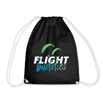 FLIGHT buddies Gleitschirmflieger Freunde - Turnbeutel - Schwarz - Vorne
