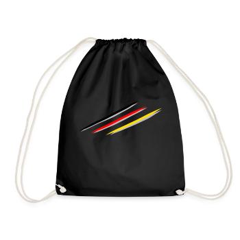 Deutschland Flagge in Kratzer-Form - Turnbeutel - Schwarz - Vorne