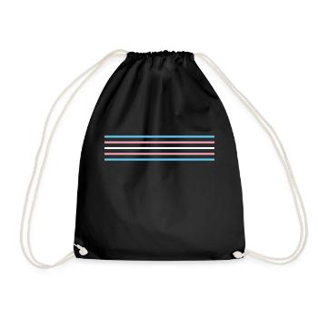 Trans Flag - Trans Flagga - Drawstring Bag - black - Front