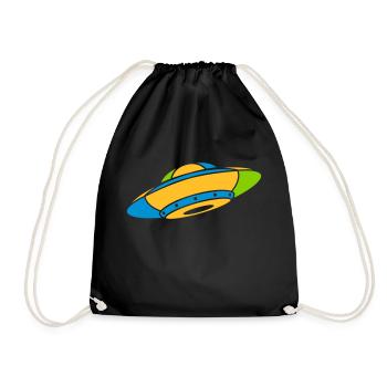 Colorful UFO Mystery Aliens - Drawstring Bag - black - Front