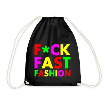 Fuck fast fashion - Sac de sport léger - noir - Devant