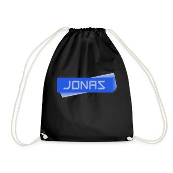 Namensschild JONAS Jonas - Turnbeutel - Schwarz - Vorne