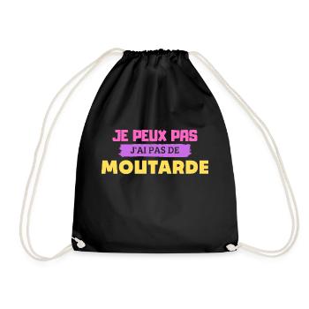 Je peux pas j'ai pas de moutarde, design drôle. - Sac de sport léger - noir - Devant