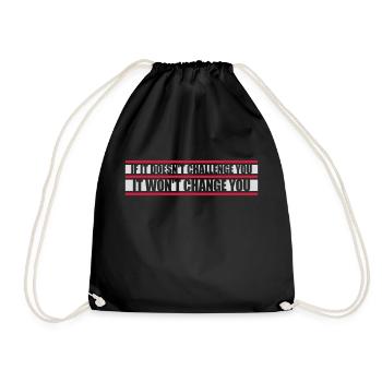 Workout Fitness Motivation Quote - Drawstring Bag - black - Front