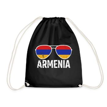 Armenia Armenien Sonnenbrille Armenian Flagge Flag - Turnbeutel - Schwarz - Vorne
