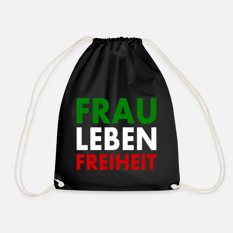 Frau leben freiheit - Turnbeutel - Schwarz