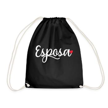 Esposa Cute Wife To Be Bride Couple Wedding Gift - Drawstring Bag - black - Front