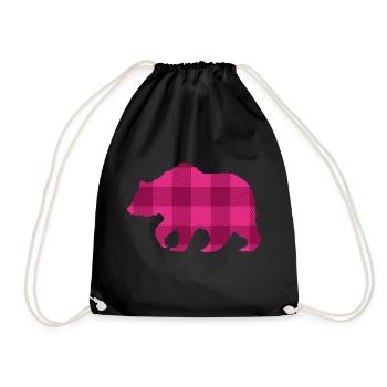 Mère Ours Maman Cadeau Fille Noël Rose - Sac de sport léger - noir - Devant