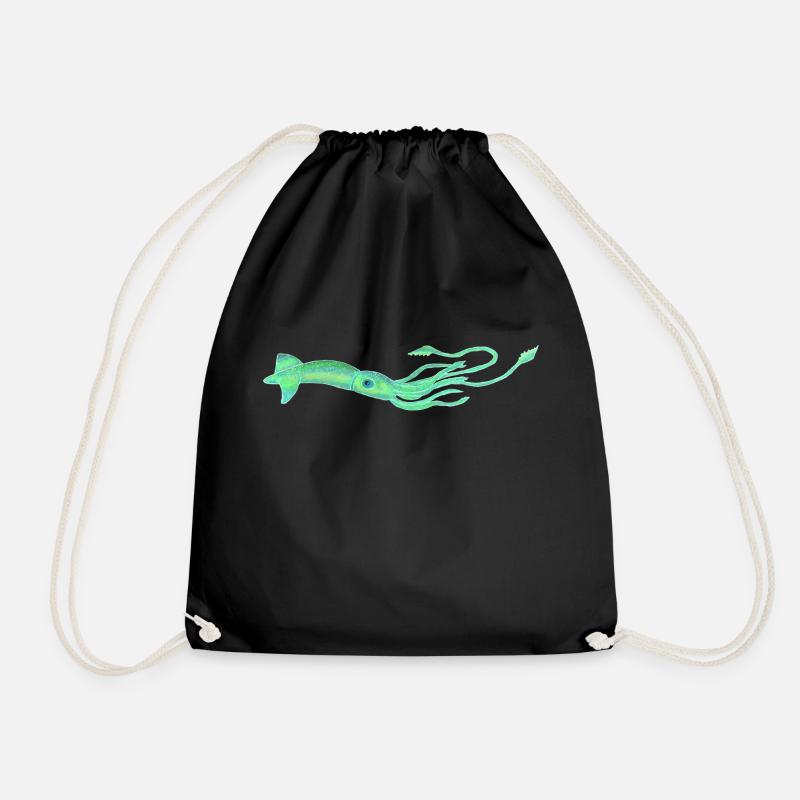 Tintenfisch 🦑 Octopus - Turnbeutel - Schwarz