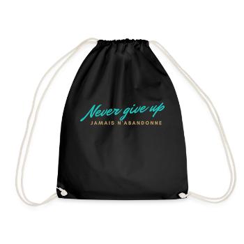 Never give up - Sac de sport léger - noir - Devant