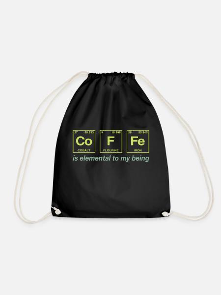 COFFEE - mit Elementen des Persiodensystems - Turnbeutel - Schwarz