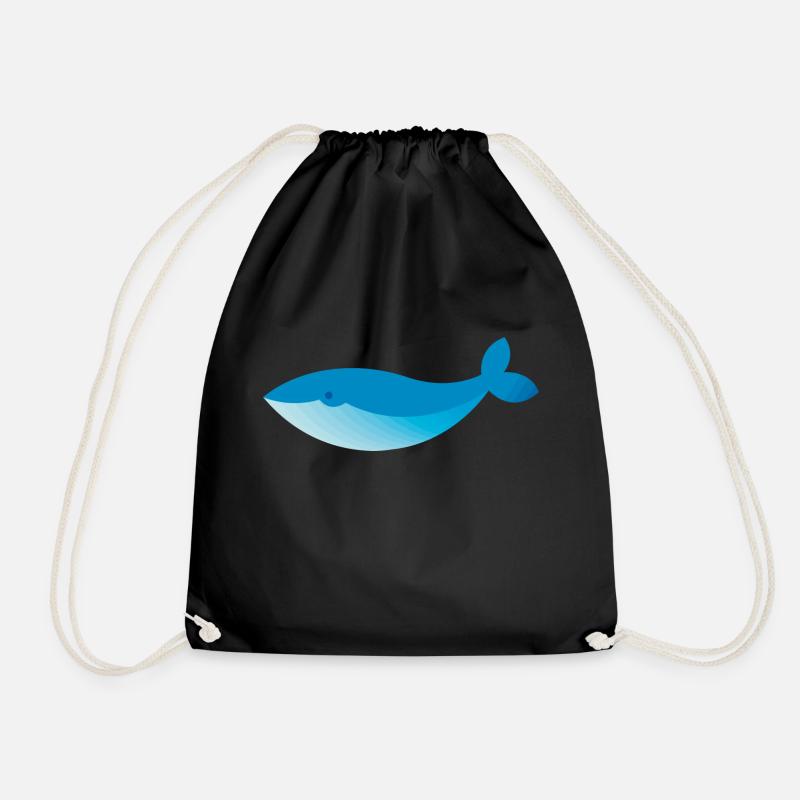 Whale - Drawstring Bag - black