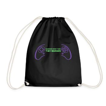 Gamers don´t die - Turnbeutel - Schwarz - Vorne