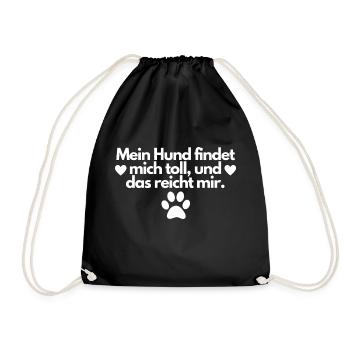 Beau chien disant chien amour chien personne - Sac de sport léger - noir - Devant