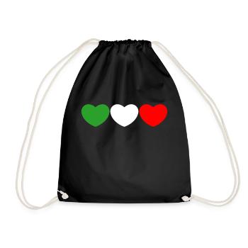 Italie coeur - Sac de sport léger - noir - Devant