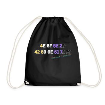 Non Binary Hexi - Drawstring Bag - black - Front