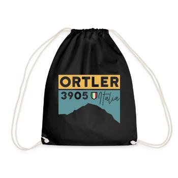 Ortler Ascent Souvenir Mountain Tour Ski Touring Tour - Drawstring Bag - black - Front