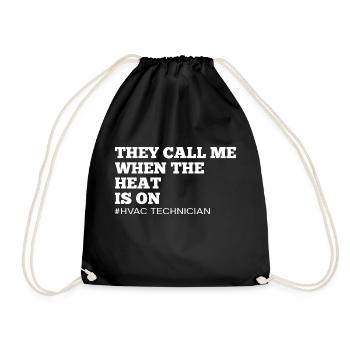 They Call Me When The Heat IS On Funny HVOC - Drawstring Bag - black - Front