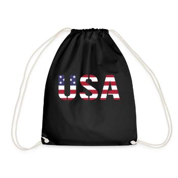 United States in the colors of the American flag flag flag - Drawstring Bag - black - Front