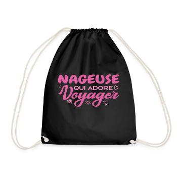 Nageuse globe-trotteuse passionnée de voyages - Sac de sport léger - noir - Devant