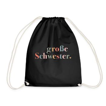 Grande Soeur - Cadeau de naissance pour fille - Sac de sport léger - noir - Devant