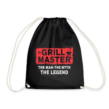 The Grillmaster BBQ Grilling Cult Saying - Drawstring Bag - black - Front