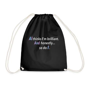 La confiance en soi rencontre l’IA – Citation cool - Sac de sport léger - noir - Devant