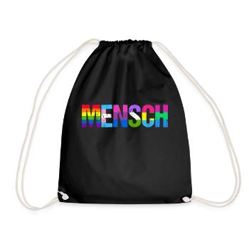 Mensch Pride Month LGBT LGBTQ - Turnbeutel - Schwarz - Vorne
