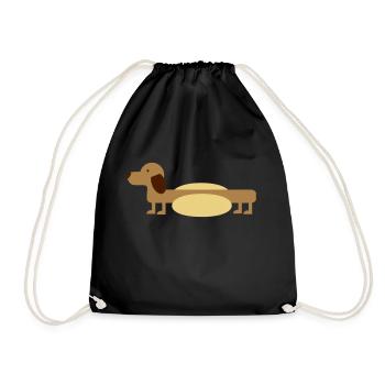 Hot-Dog - Turnbeutel - Schwarz - Vorne