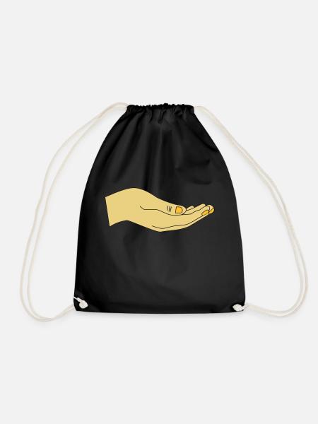 hand - Drawstring Bag - black