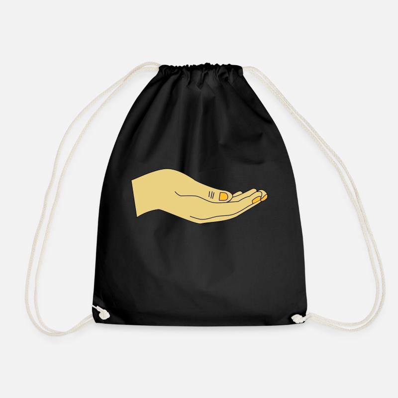 hand - Drawstring Bag - black