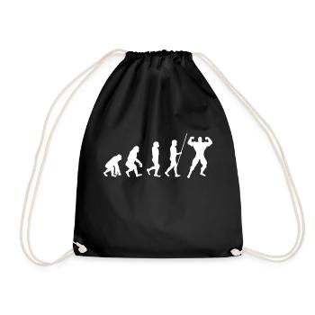 Evolution Fitness Gym Sport Geschenk - Turnbeutel - Schwarz - Vorne