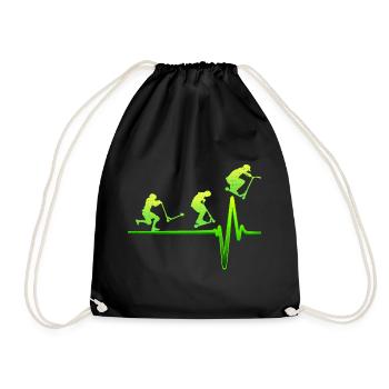 Stunt scooter ECG coeur battement de cœur cadeau de trottinette - Sac de sport léger - noir - Devant