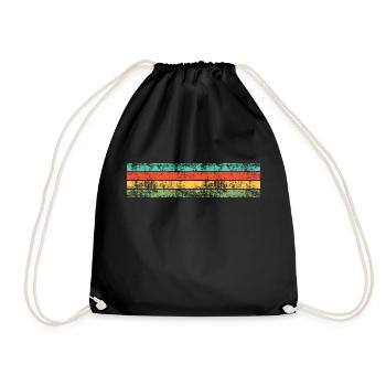 Retro Rayures Horizontal Long Vintage - Sac de sport léger - noir - Devant